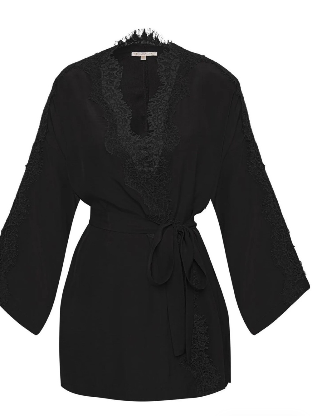 Black Washable Silk Gold Hawk Shrug w/Belt, NWT, M, $315MSRP